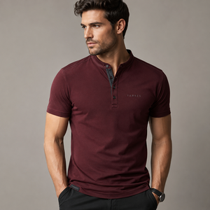 Camisa de Manga Corta para Hombre Fawkes, Tejida en Lona, 100% Algodón, Color Sólido, Cierre de Botones, Estilo Casual, Transpirable, Precio Económico, la Mejor - Product Image 1