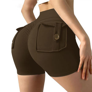 Shorts de sport pour femmes à haute élasticité, taille haute et compression abdominale, pour fitness, rehaussement des hanches et course à pied - Product Image 1