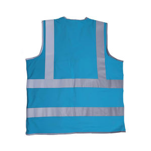 Chaleco de malla ANSI Clase 3, amarillo de alta visibilidad, cierre de cremallera, 3 bolsillos, soportes para micrófono, cinta reflectante - Product Image 3