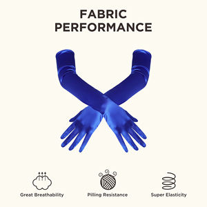 Gants longs de soirée pour femmes, multicolores, avec logo personnalisé, mitaines à doigts complets, élégants, décontractés et confortables pour mariée et mariage - Product Image 4