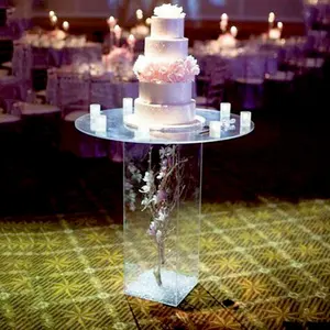 Mesa de noiva acrílica personalizada, decoração transparente moderna de mesa de casamento de acrílico
