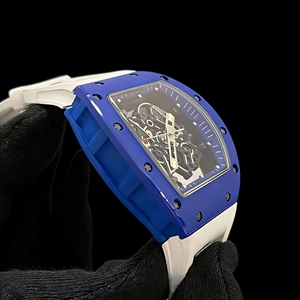 Montre pour homme RM 055, boîtier en céramique bleue, mouvement mécanique manuel, cadran gravé, montre de sport de luxe ultra-légère - Product Image 2