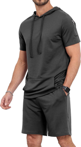 Ensemble de survêtement personnalisé 2 pièces pour homme – Short et sweat à capuche en coton coupe ample – Tenue de jogging personnalisable - Product Image 5