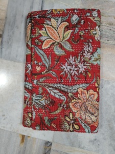 Handmade Kantha Quilt Red Floral Cotton Blanket Reversible <b>Bedspread</b> Home Decor Gift for Her - Product Image 1
