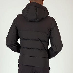 OEM Custom Logo Warm Simple Style Winter Quilted Down Coat Hooded Puffer <b>Jackets</b> <b>Zip</b> <b>up</b> Down <b>Jacket</b> for Men - Product Image 4