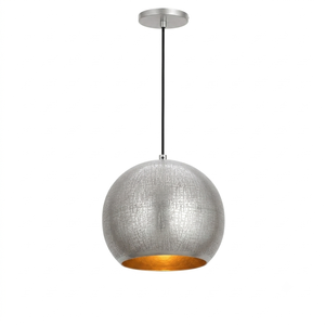 Round Brass Pendant <b>Light</b> Gold Metal <b>Shade</b> LED Indoor Ceiling Fixture Large Size Mounted Design Anti Glare Bowl Shape - Product Image 4