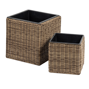 Natural Rattan <b>Planter</b> with <b>Plastic</b> Liner, Boho Home Decor Indoor Outdoor Garden Flower Pot, Wholesale Vietnam Factory - Product Image 4