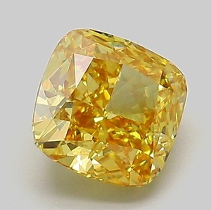 1.33 Carat Fancy Vivid Yellow VVS2 Square <b>Cushion</b> Cut Lab Grown Diamond IGI Certified CVD Loose Stone for <b>Statement</b> Jewelry - Product Image 2