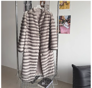 เนสต้า สปอร์ตส์เสื้อแจ็คเก็ตขนสัตว์เทียมชินชิลล่าสำหรับผู้หญิงสำหรับฤดูหนาว สีดำ ลายสัตว์ แขนยาว ไซส์พลัส เสื้อโค้ทกันลม - Product Image 5