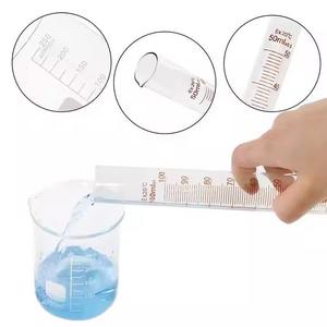Cylindre de mesure de précision en verre borosilicate de 50 ml avec base hexagonale DIN EN ISO 4788 Graduation de 1 ml Ligne bleue - Product Image 3