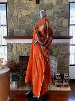 Robe de plage et de détente en rayonne respirante et lavable, taille naturelle, couleur brique orange, grande taille, respectueuse de l'environnement