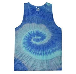Men's O-<b>Neck</b> <b>Tie</b> Dye Knitted Tank Top Casual Wear Spiral Pattern Multicolor - Product Image 6