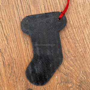 Nueva personalización 100% adornos de vaquero de cuero genuino botas de vaquero de cuero con herramientas occidentales colgantes adornos navideños regalos - Product Image 6