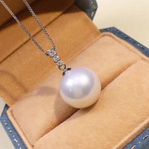 Collier en argent pur S925 avec pendentif en perles françaises, design simple et original, chaîne de clavicule réglable de luxe, collier de perles D9071 - Product Image 1