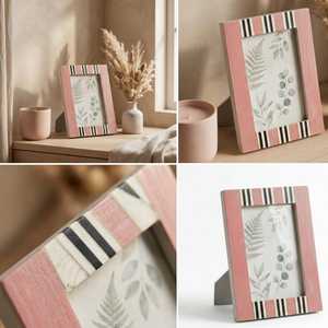 Porte-photos contemporain en résine et os incrusté, cadre artisanal haut de gamme pour une décoration élégante de la maison et des souvenirs spéciaux - Product Image 2