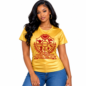 Camiseta KDP para mujer, camiseta clásica con cuello redondo y manga corta, camiseta con estampado gráfico inspirado en la hermandad, ligera, cómoda y a la moda - Product Image 1