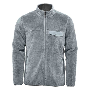 Custom <b>Men</b>’s <b>Sherpa</b> Fleece <b>Jacket</b> Full Zip Stand Collar Warm Winter Outdoor <b>Jacket</b> Wholesale - Product Image 4