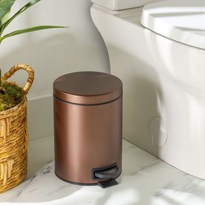 Cubo de Basura Delgado de Acero Inoxidable Bronce de 1.3 Galones con Pedal, Cubo de Basura Metálico para Interiores, para Hotel y Hogar - Product Image 6