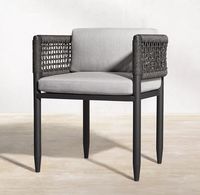 Ensemble de salle à manger d'extérieur moderne en alliage d'aluminium, résistant à la rouille, table et fauteuils de patio toutes saisons, mobilier de jardin pour villa