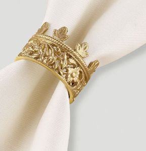 Anneaux de serviette en métal écologiques en gros pour mariage et fête, supports de serviettes de table ronds dorés de luxe de la meilleure qualité - Product Image 4