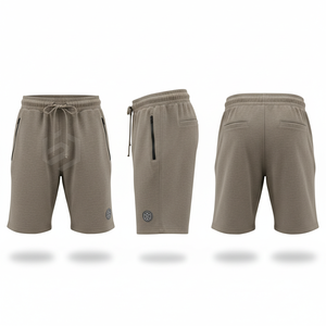 Men's Mid Waist Drawstring Sweat <b>Shorts</b> Solid Color Cotton Casual Jogger <b>Shorts</b> with <b>Zipper</b> Pockets Breathable Fit - Product Image 1