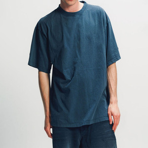 Camiseta de Algodón para Hombre, Fabricada en Pakistán, Talla Grande, Color Azul Oscuro, Cuello Redondo, Estilo Casual y Urbano, Ecológica - Product Image 1