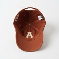 Casquette de baseball marron à 5 panneaux avec lettre brodée blanche et logo frontal, unisexe, ajustable, décontractée, en toile classique