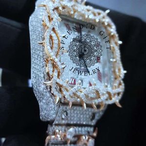 Reloj de Diamantes de Lujo Splendid Gift Jewelry, 28 mm, Moissanita/Brazalete de Plata, Cuarzo Analógico, Movimiento ETA, Esfera con Números Romanos, Zafiro - Product Image 3