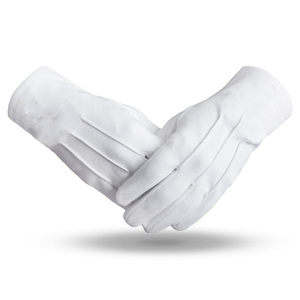 Premium Quality Customized Masonic Gloves White Cotton Solid Color Classical Style Full Finger <b>Button</b> Cuff Sew-On Embroidered - Product Image 4