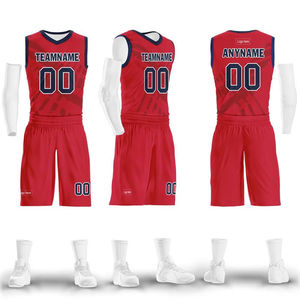 Sublimated Basketball Jersey Set Team Name 00 Red Best Quality White Mesh Moisture Wicking Unisex Adult <b>Athletic</b> Fit Custom - Product Image 3