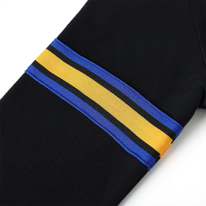 Customized Sigma <b>Black</b> University Crewneck <b>Sweatshirt</b> Gold &Blue Stripe Unisex Plaid Knitted Fraternity Sorority Wholesale Order - Product Image 6