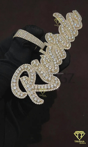 Moissanite Diamond Custom Letter Necklace <b>Iced</b> <b>Out</b> Hip Hop Pendant Gold <b>Chain</b> Luxury Jewelry Gift - Product Image 3