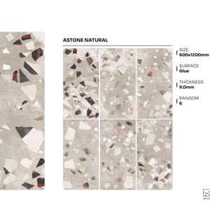 Azulejos de porcelana de superficie pegada premium, tamaño 600x1200, formato grande para pisos y paredes, para uso en interiores modernos de viviendas y comercios. - Product Image 1