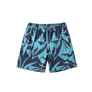 Shorts de Baño para Hombre con Estampado de Palmeras Azules, Secado Rápido, Cintura con Cordón Ajustable, Shorts Casuales de Playa - Product Image 5