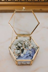 Customized <b>Hexagon</b> Glass Ring <b>Box</b> with Metal Frame, Decorative Storage Organizer Ring <b>Box</b> For Wedding <b>Gift</b> & Home use - Product Image 5
