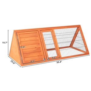 Casetta Classica Retrò in Legno di Abete da 50 Pollici per Animali Domestici di Taglia Grande, Gabbia in Legno per Conigli e Porcellini d'India con Motivo Solido per Piccoli Animali - Product Image 6
