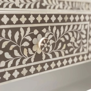 ILAHI's Bone Inlay <b>Drawer</b> Modern Design Agate Detailing <b>Storage</b> Portable Home Furniture - Product Image 1