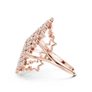 Rose <b>Gold</b> Snowflake Flower Cluster <b>Ring</b> for Women Luxury Micro Pave Crystal Statement <b>Cocktail</b> <b>Ring</b> Elegant Fashion Jewelry - Product Image 4