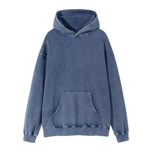 เสื้อฮู้ดดี้โอเวอร์ไซส์ผ้าฝ้าย 100% ล้างสีแบบแอซิดวอช สกรีนโลโก้ตามสั่ง ขายดี สำหรับผู้ชาย ใส่ได้ในฤดูหนาว น้ำหนักเบา ประดับด้วยคริสตัล ทรงหลวม รับผลิตแบบ OEM ผ้าฟลีซ SMART - Product Image 3