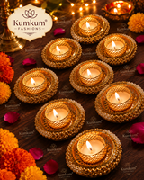 Lampu Lilin Logam Buatan Tangan India Terlaris untuk Natal, Diwali, Ganesh Chaturthi, Pernikahan, Kuil, Dekorasi Rumah untuk Perayaan