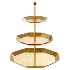 Designer Gold Metal Cake Display Pedestal with Sophisticated Luxury Appeal - Product Image 1