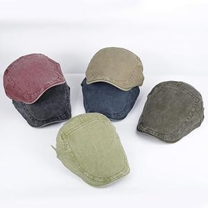 Gorra de Béisbol Unisex de 5 Paneles, Ajustada, de Lona de Color Sólido, Estilo Vintage, para Primavera/Verano, Uso Casual, Talla Adulto - Product Image 1