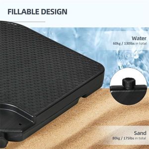 Ombrellone da Giardino Quadrato con Base in Acciaio Inox e Ferro per Patio, Ristorante, Hotel, Spiaggia - Consigliato per la Pioggia - Product Image 5