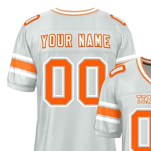 Camiseta de Fútbol Americano con Franjas Delanteras y Logotipo Personalizado, Ropa Deportiva de Verano para Hombre, Cuello en V, Malla Transpirable, Secado Rápido, Poliéster, Números de Equipo - Product Image 3
