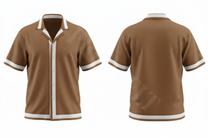 Camisa de Vestir de Manga Corta, Color Liso, Tela Elástica, con Rayas Blancas, Cómoda y Elegante, para Verano, OEM - Product Image 4