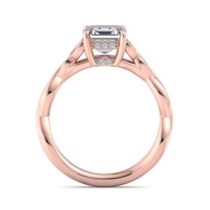 Anillo de Compromiso para Mujer de Plata de Ley 925 con Diseño Trenzado Infinito y Diamante Moissanita Cuadrado - Product Image 4