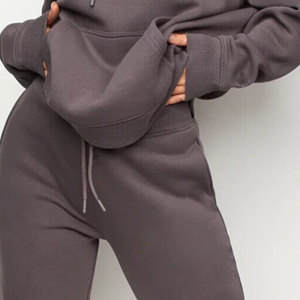 Solid Color Women Loose Pullover Hoodie And Trouser Set Private Logo Plain Street Fashion <b>Tracksuit</b> Set - Product Image 4