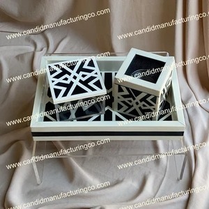 ชุดเตาเผาเครื่องหอมอะคริลิคฝังลาย พร้อมถาดใส่บาคูร์ ชุดของขวัญเครื่องกระจายกลิ่นอูด - Product Image 3