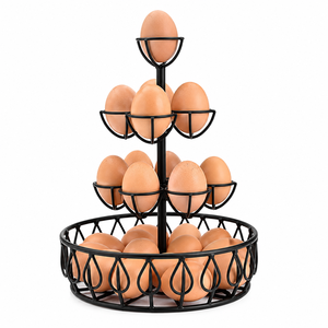 Soporte en espiral de acero inoxidable para huevos, dispensador vertical de huevos para almacenamiento y frescura en la encimera de la cocina - Product Image 6