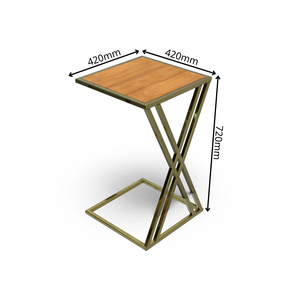 Table basse carrée moderne en métal Metal Drake avec base décorative en métal doré, design minimaliste pour la décoration du salon et de la chambre. - Product Image 2